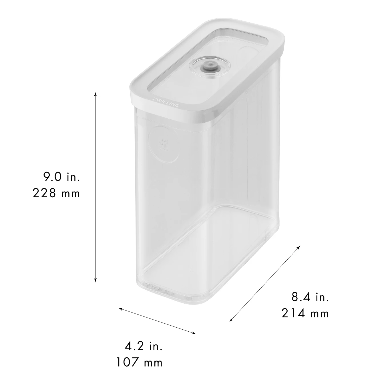 Контейнер пластиковый ZWILLING Cube для вакуумного хранения, прозрачный, 2,8 л