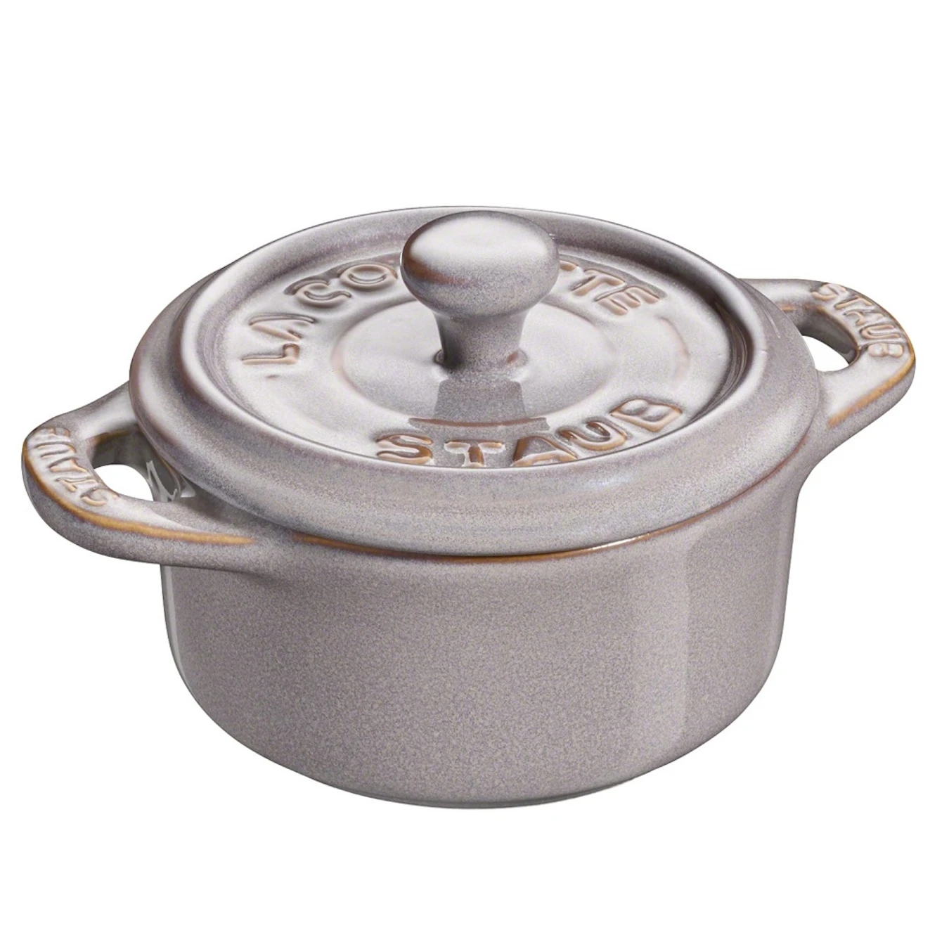 Мини-кокот керамический STAUB, круглый, 10 см, античный серый - фото 1