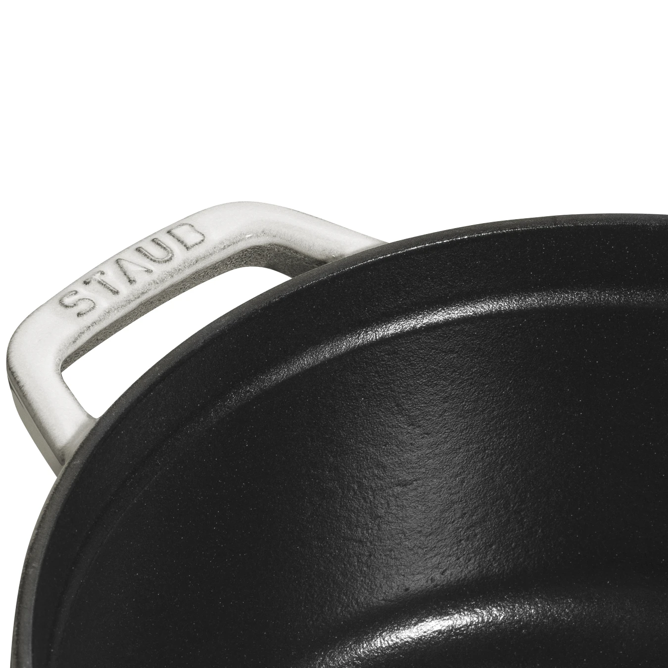 Кокот чугунный STAUB, круглый, 20 см, 2.2 л, белый трюфель - фото 5