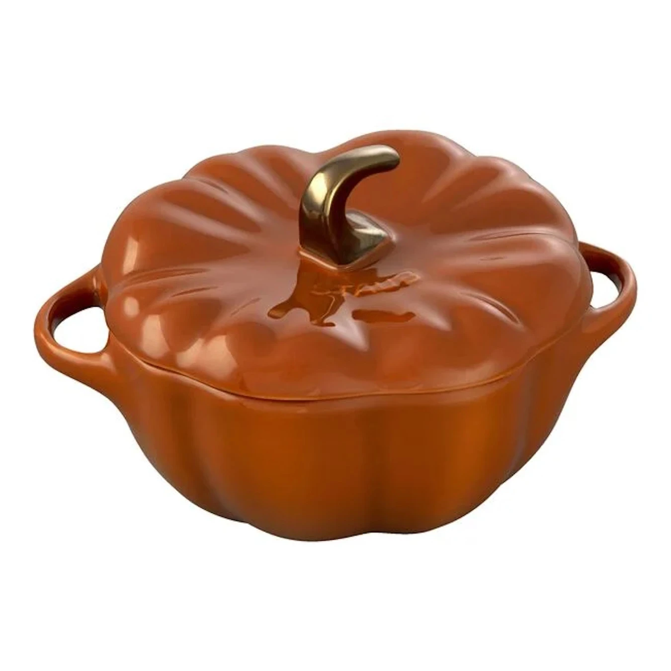 Кокот керамический STAUB, форма "Тыква", корица, 15 см - фото 1