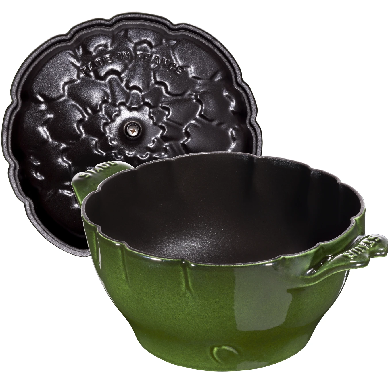 Кокот чугунный STAUB, форма "Артишок", 22 см, 3 л, зеленый базилик - фото 6