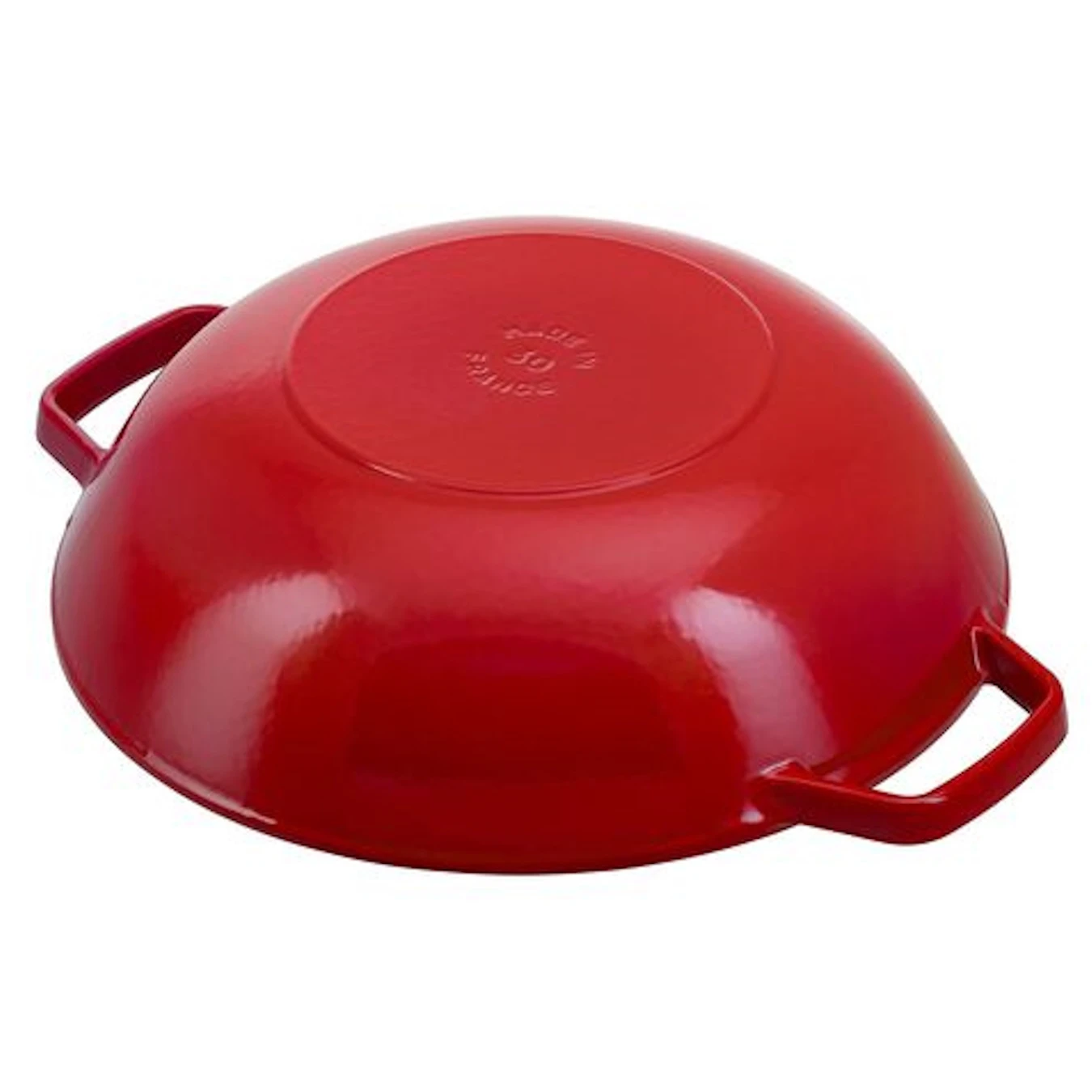 Вок чугунный STAUB со стеклянной крышкой, вишневый, 4.4 л, 30 см - фото 4