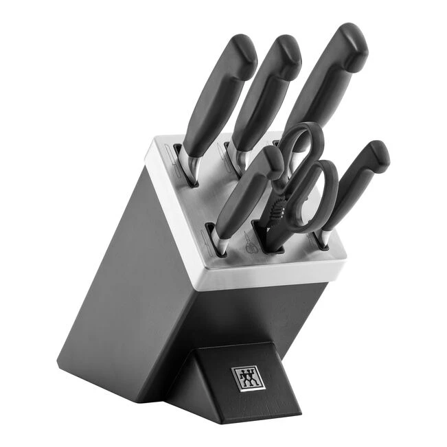 Набор ножей в подставке с заточкой ZWILLING Four Star, черный, 7 пр. - фото 1