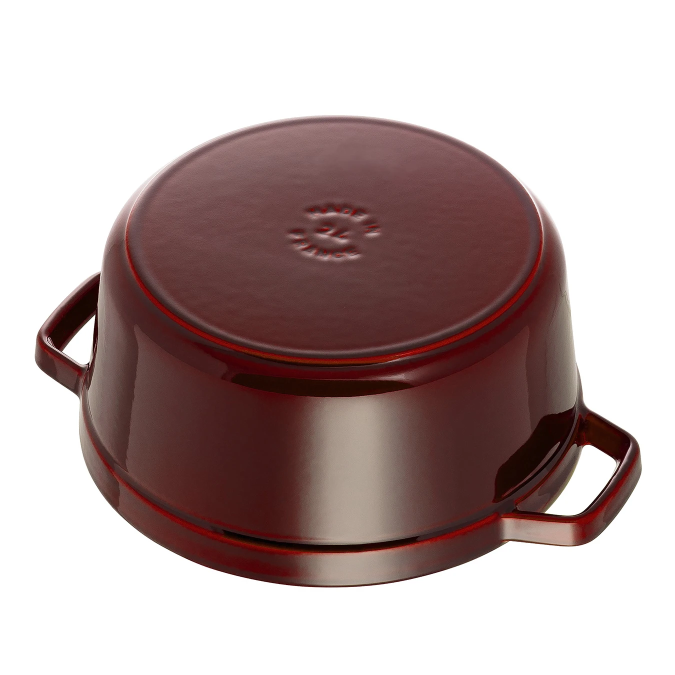 Кокот чугунный STAUB, круглый, 26 см, 5,2 л, гранатовый - фото 5
