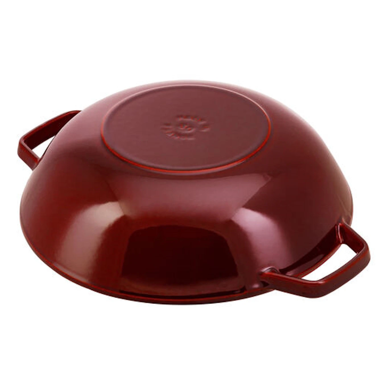 Вок чугунный STAUB со стеклянной крышкой, гранатовый, 4.4 л, 30 см - фото 4