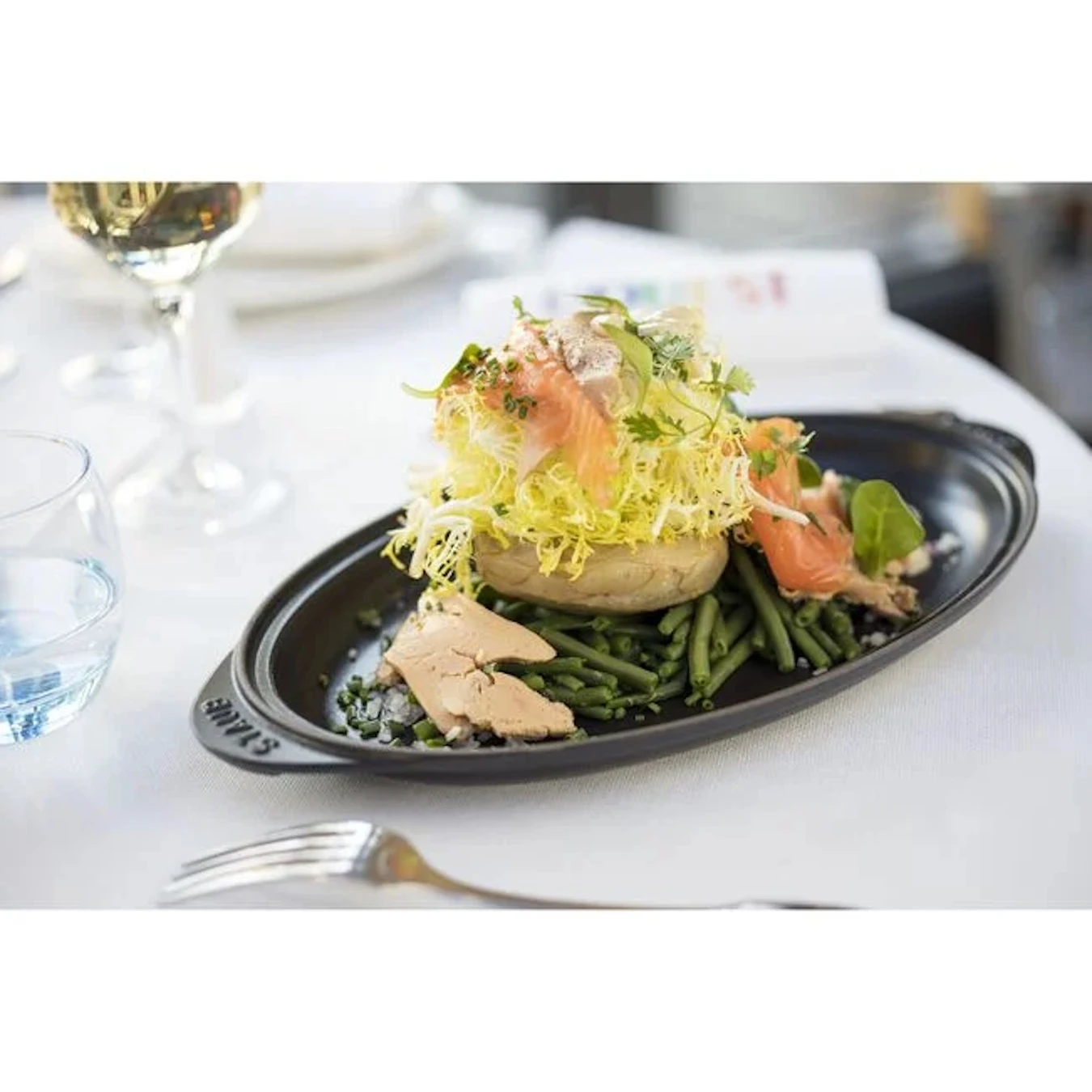 Сковорода овальная для рыбы STAUB, с чугунной крышкой, 31 см, черная - фото 2