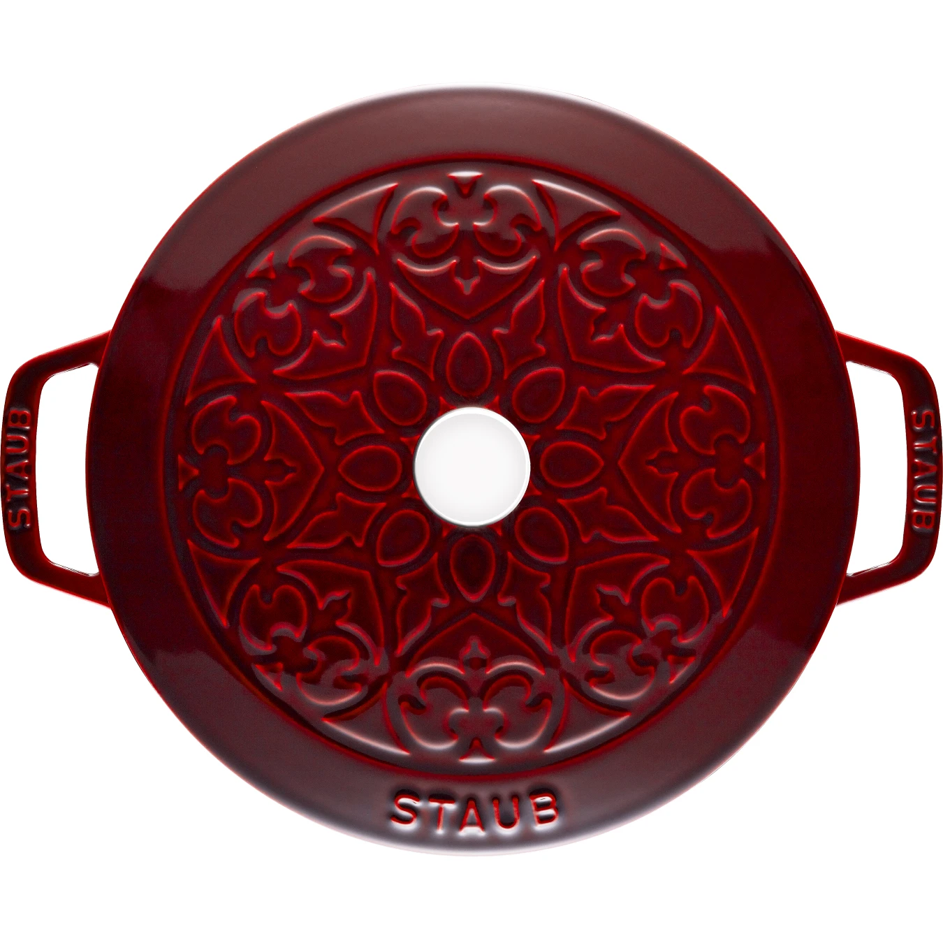 Кокот чугунный STAUB "Лилия", 26 см, 4.9 л, гранатовый - фото 4