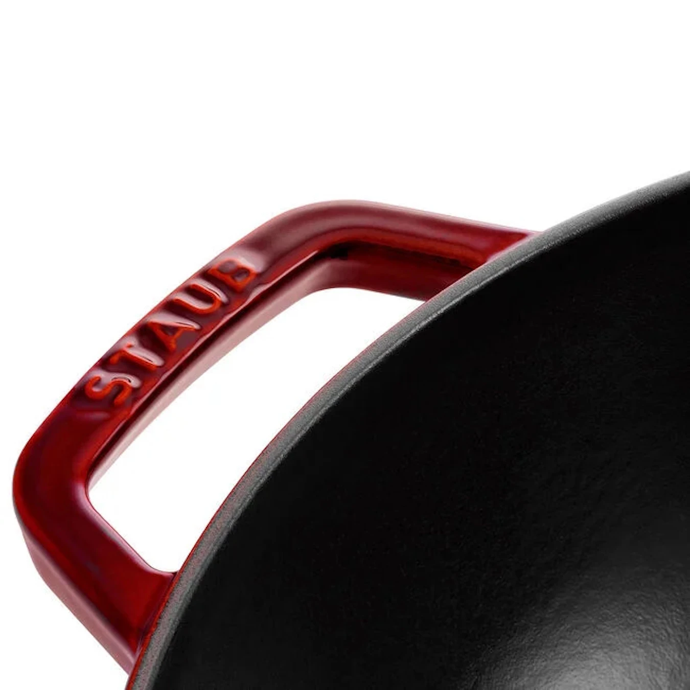 Вок чугунный STAUB со стеклянной крышкой, гранатовый, 4.4 л, 30 см - фото 3