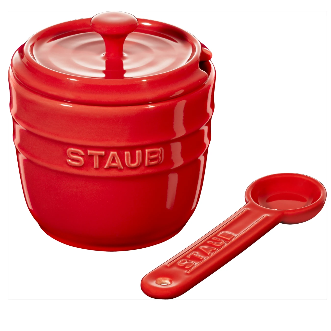 Сахарница с ложкой, вишневая - фото 2