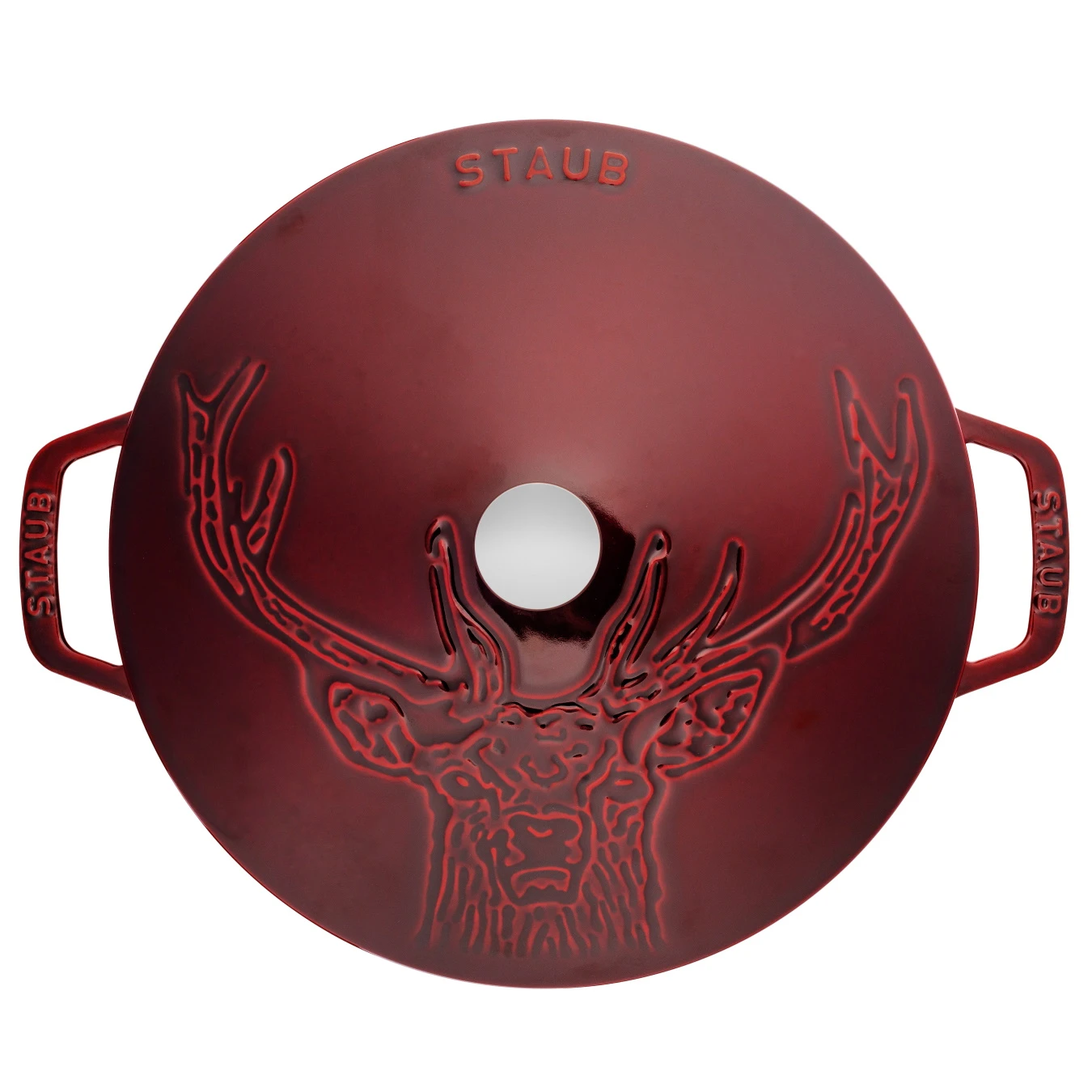 Кокот чугунный STAUB "Олень", 26 см, 4.9 л, гранатовый - фото 4