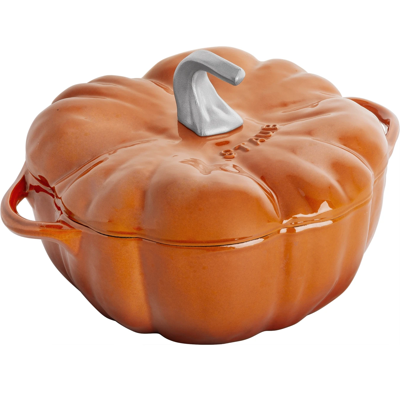 Кокот чугунный STAUB, форма "Тыква", 24 см, 3.31 л., корица - фото 1