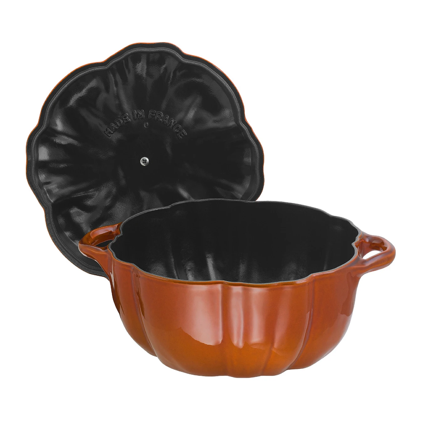 Кокот чугунный STAUB, форма "Тыква", 24 см, 3.31 л., корица - фото 2