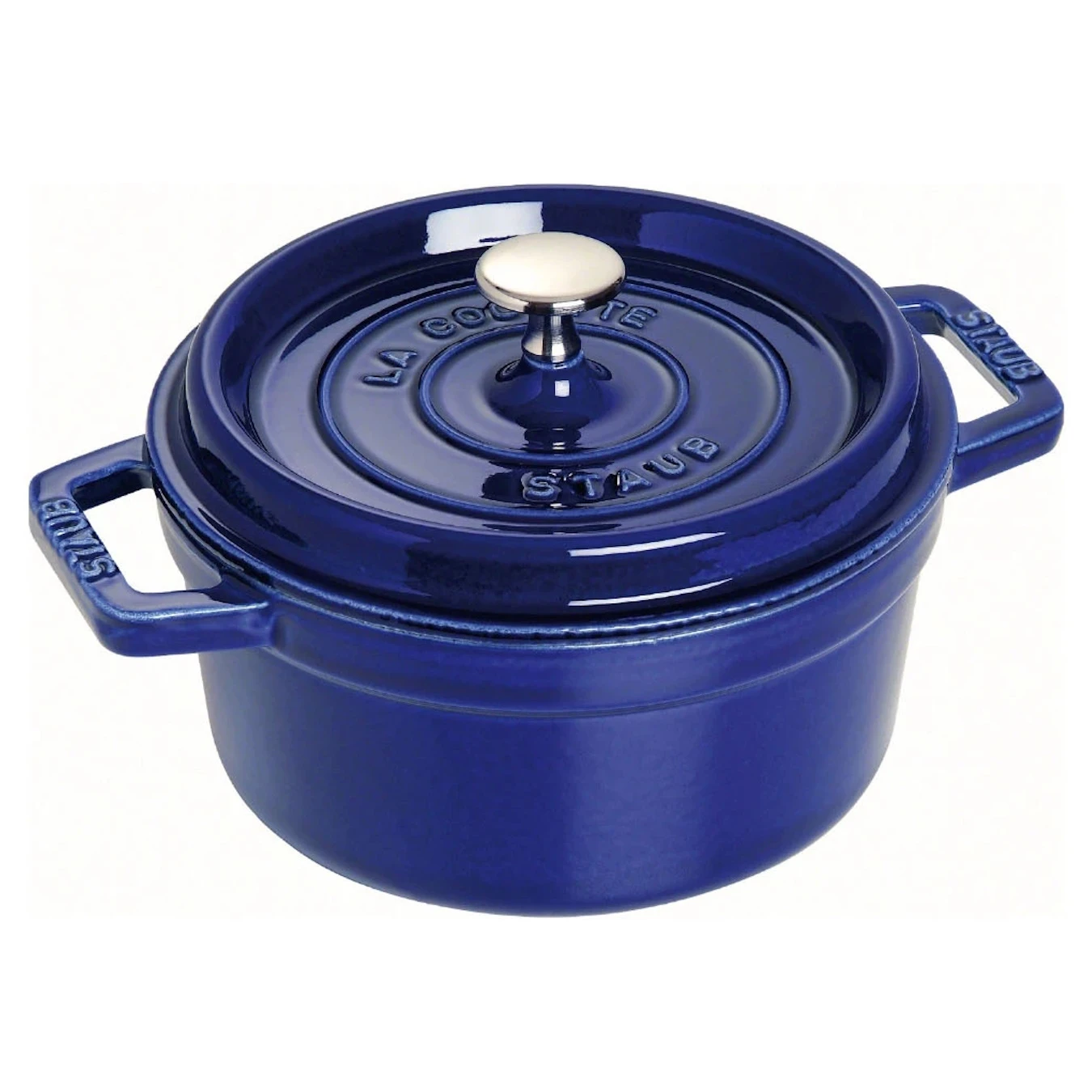 Кокот чугунный STAUB, круглый, 26 см, 5,2 л, темно-синий - фото 1