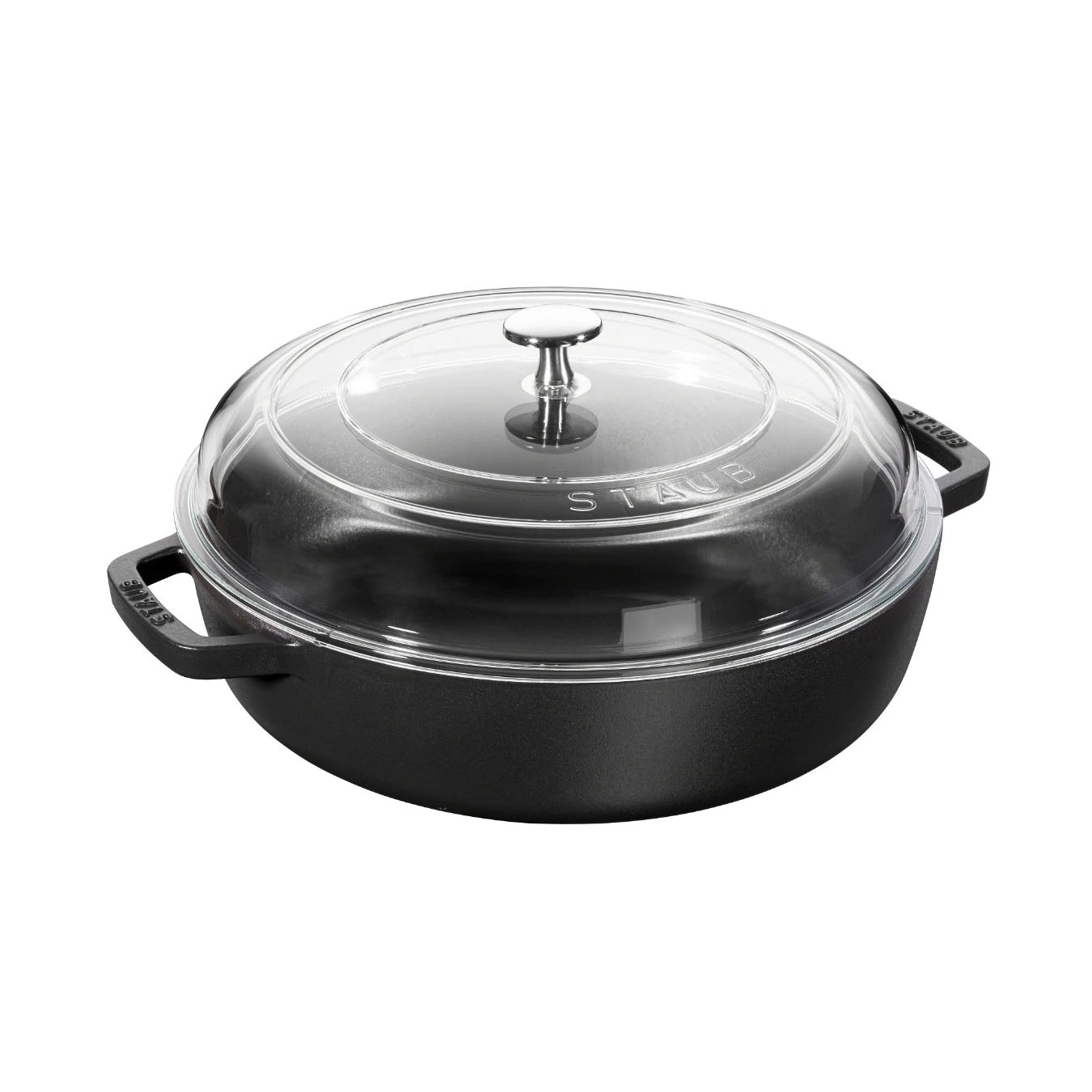 Сотейник со стеклянной крышкой STAUB, 28 см, 3.7 л., черный - фото 1
