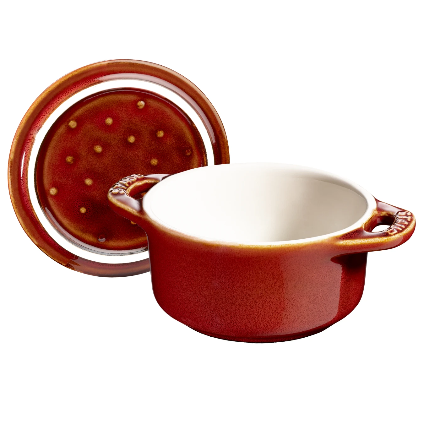 Мини-кокот керамический STAUB, круглый, 10 см, античный медный - фото 2