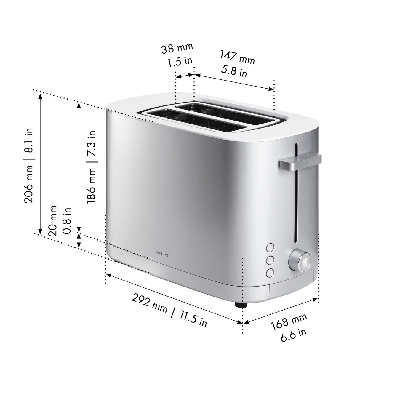 Тостер на 2 слота с решеткой, серебристый ZWILLING Enfinigy - фото 4
