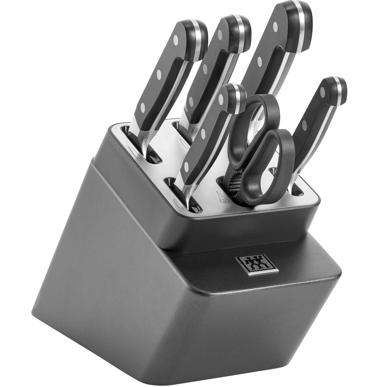 Набор ножей в подставке с заточкой ZWILLING Pro, антрацитовый, 7 пр. - фото 1