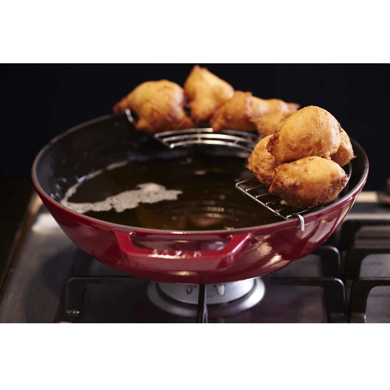 Вок чугунный STAUB со стеклянной крышкой, гранатовый, 4.4 л, 30 см - фото 5