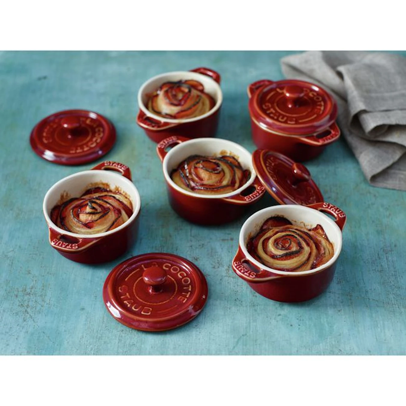 Мини-кокот керамический STAUB, круглый, 10 см, античный медный - фото 7