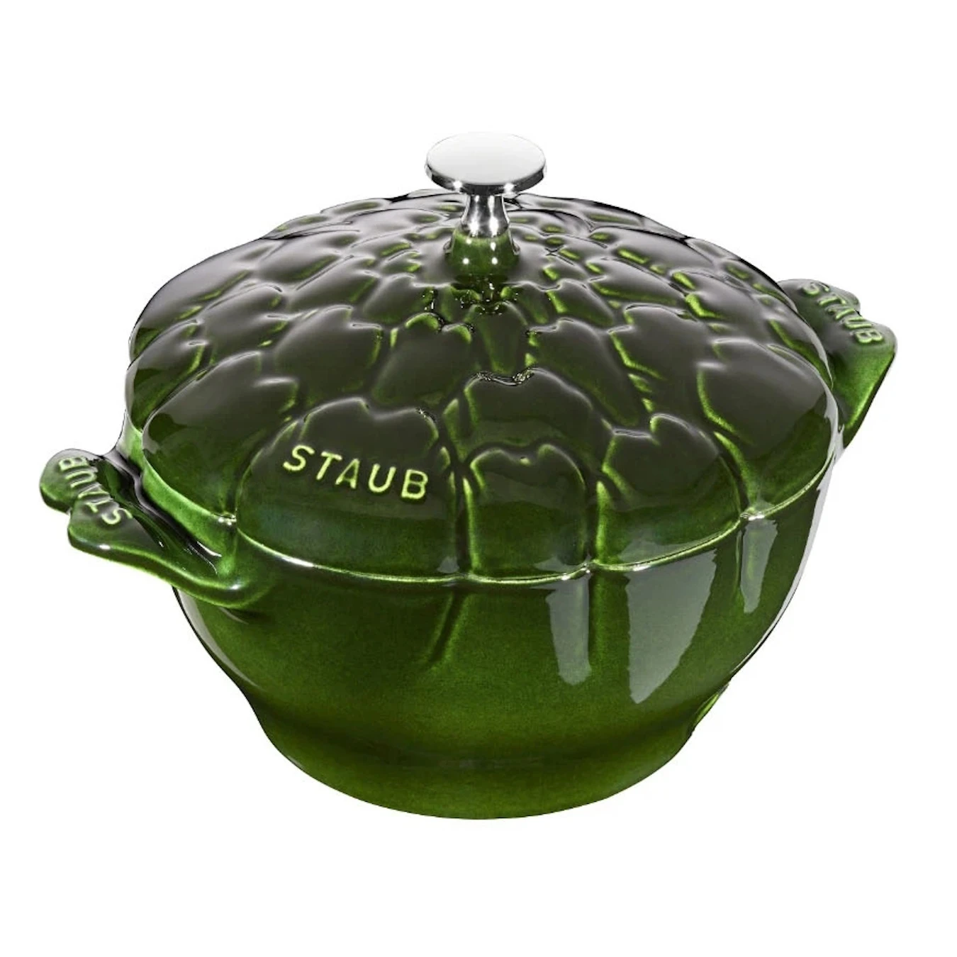Кокот чугунный STAUB, форма "Артишок", 22 см, 3 л, зеленый базилик - фото 1