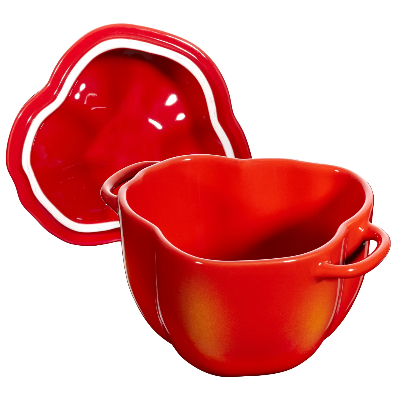 Кокот керамический STAUB, форма "Перец", 12 см, оранжевый - фото 4