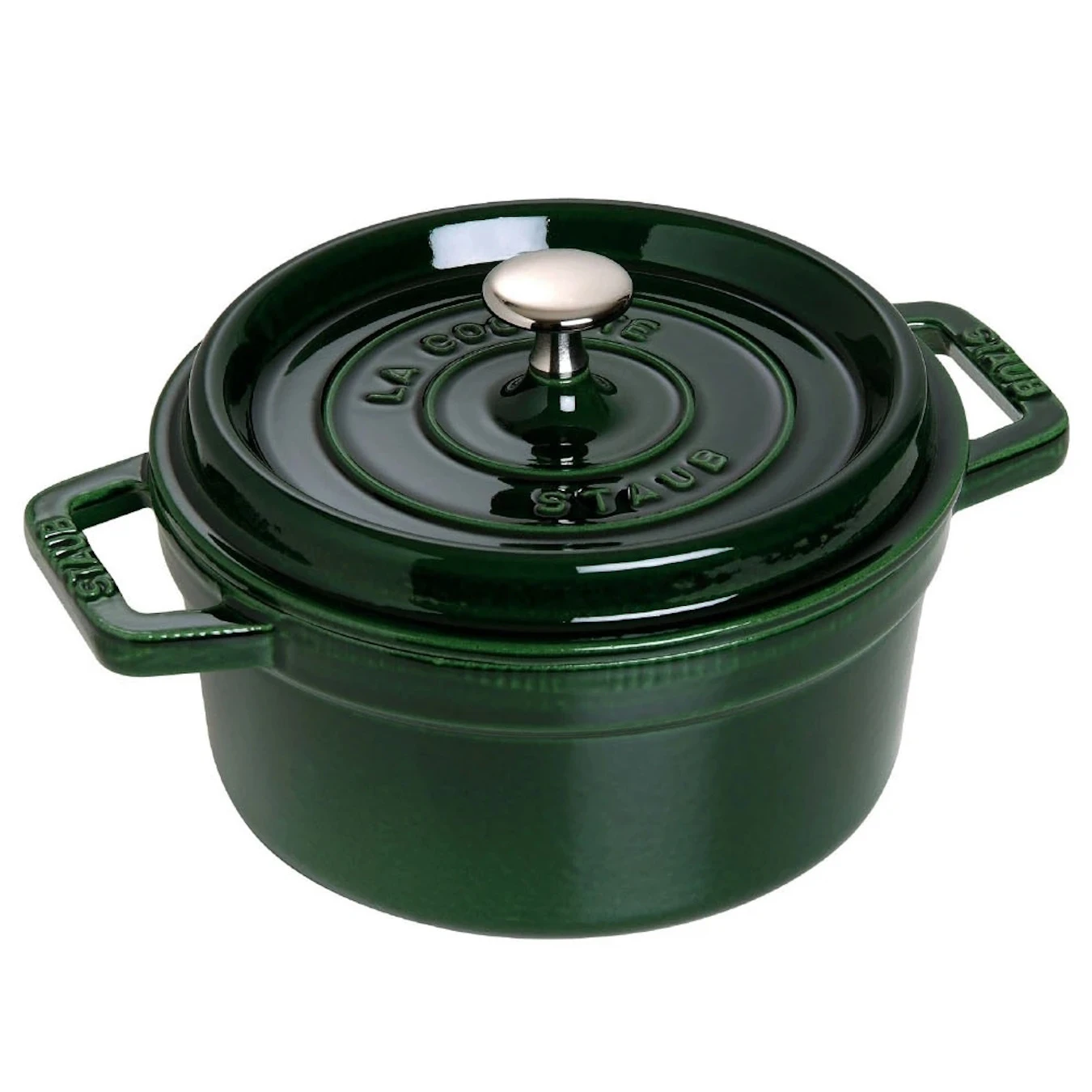 Кокот чугунный STAUB, круглый, 26 см, 5,2 л, зеленый базилик - фото 1