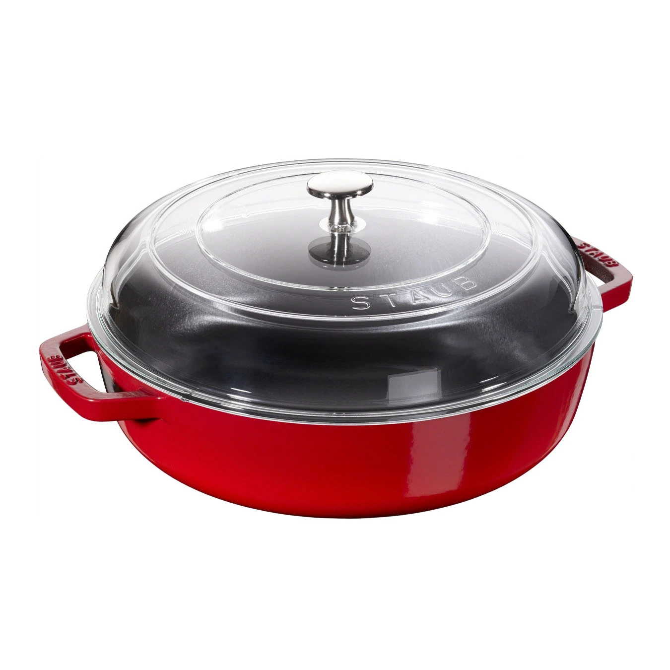 Сотейник со стеклянной крышкой STAUB, 26 см, 3.3 л., вишневый - фото 1