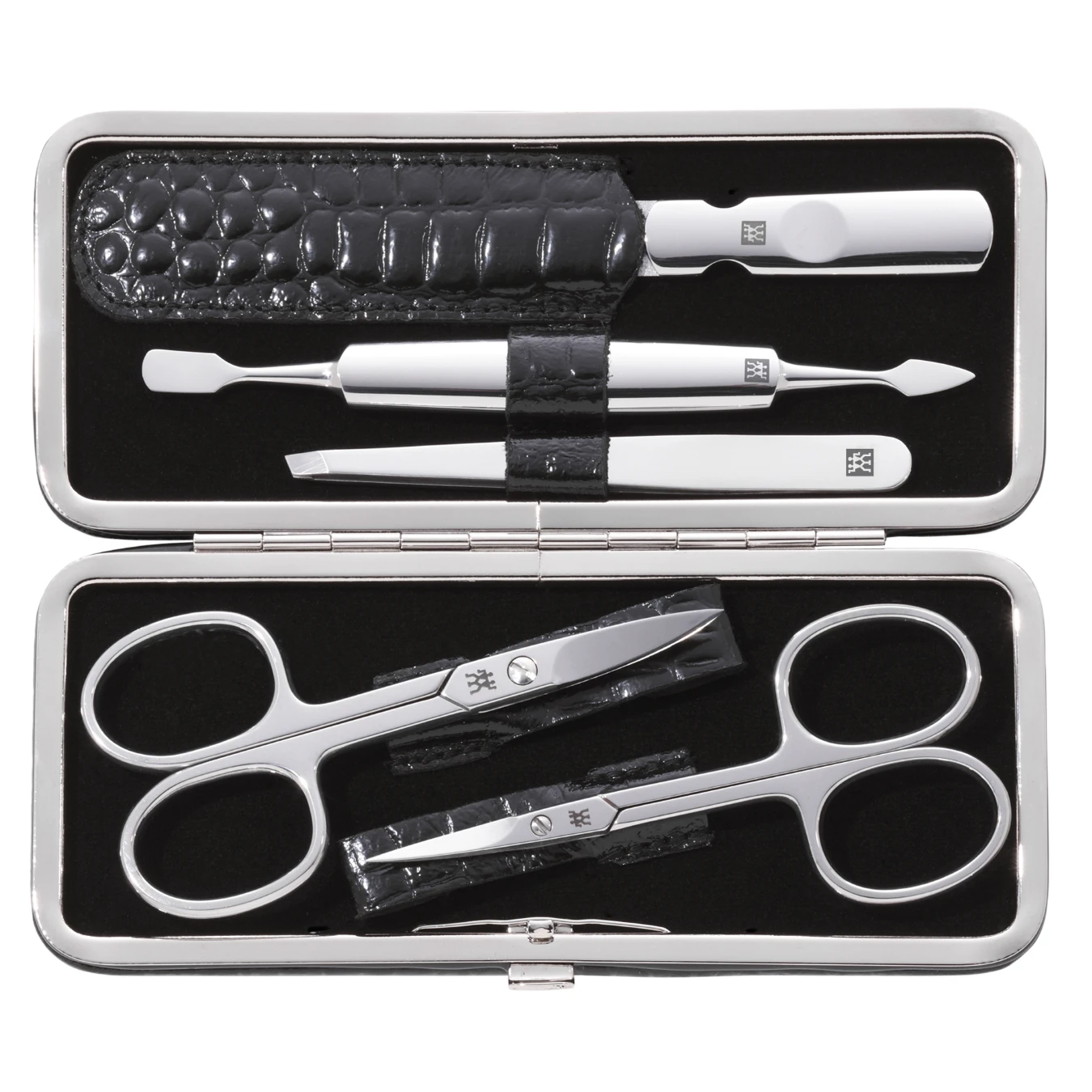 Маникюрный набор ZWILLING Beauty Classic, черный, отделка "крокодил", 5 пр. - фото 1