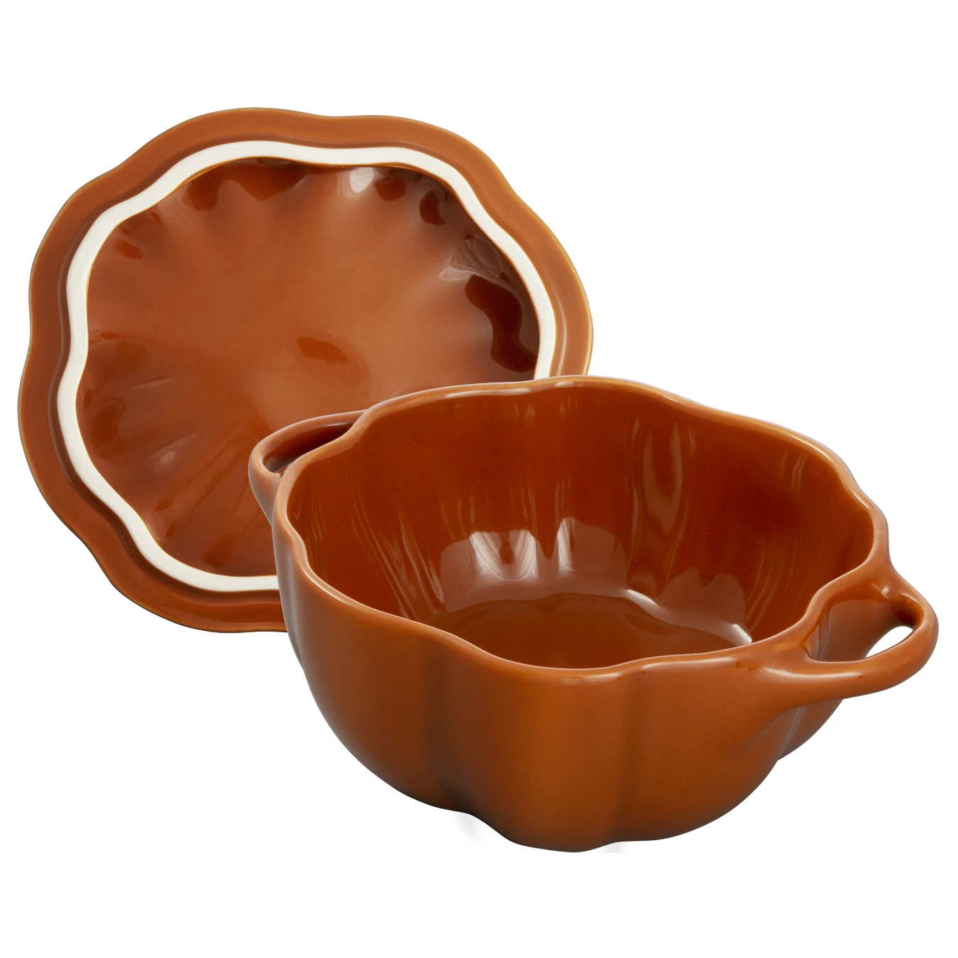 Кокот керамический STAUB, форма "Тыква", корица, 15 см - фото 6