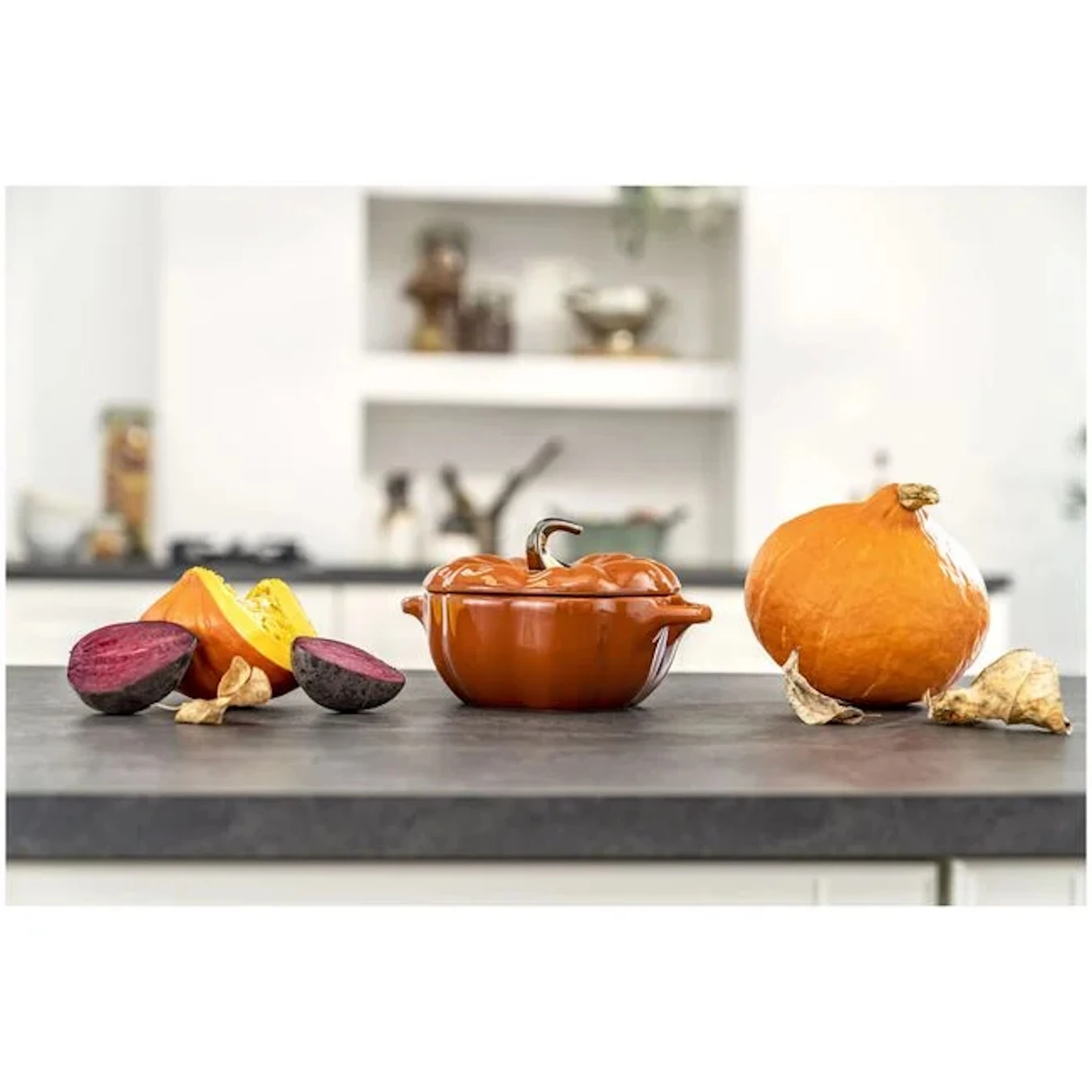 Кокот керамический STAUB, форма "Тыква", корица, 15 см - фото 7
