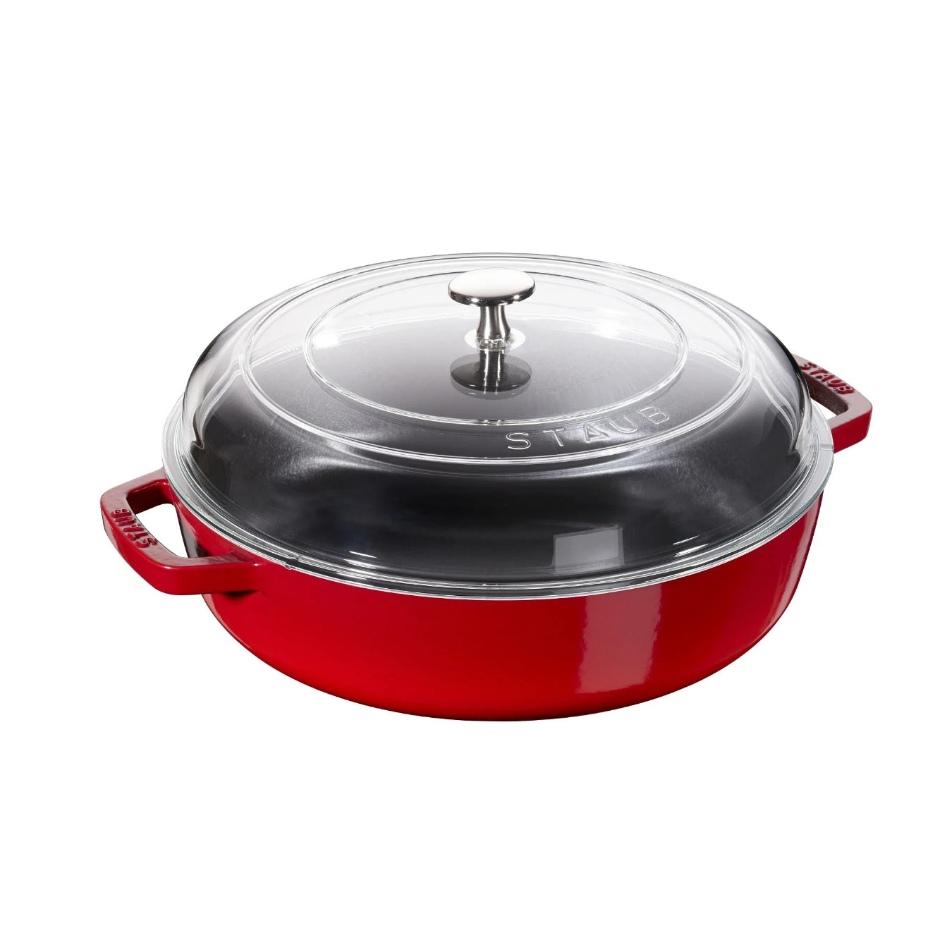 Сотейник со стеклянной крышкой STAUB, 24 см, 2.4 л., вишневый - фото 1