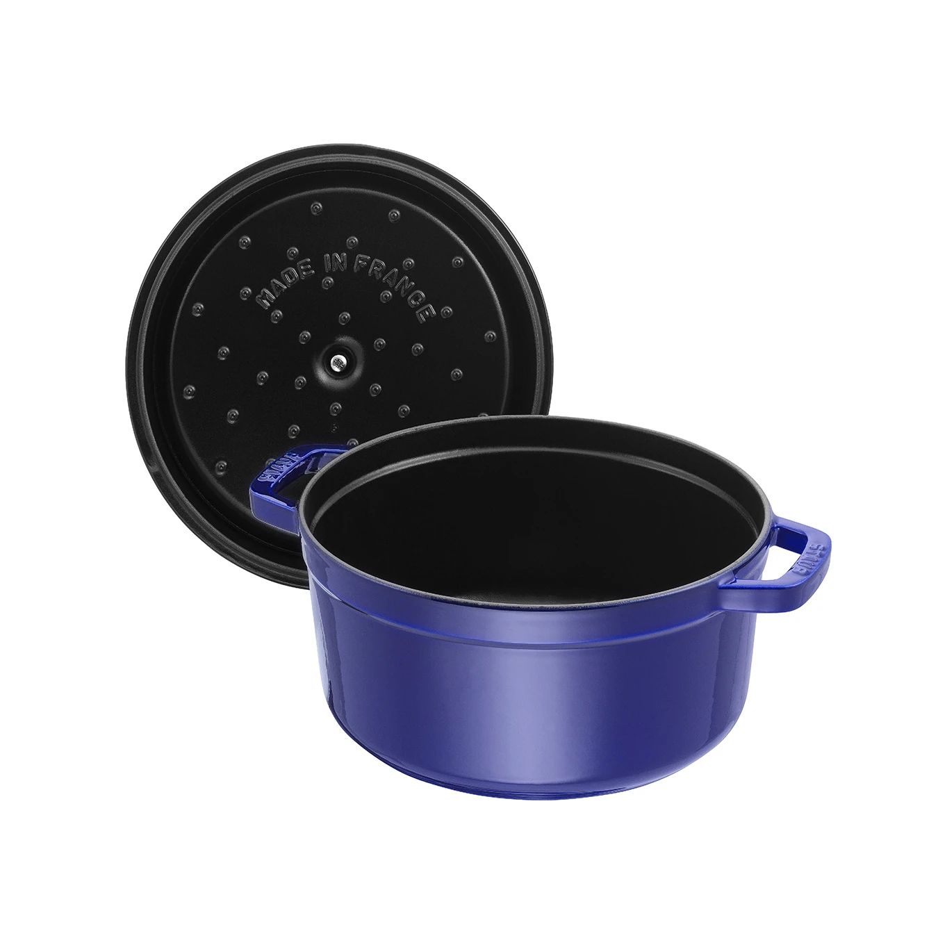 Кокот чугунный STAUB, круглый, 26 см, 5,2 л, темно-синий - фото 3