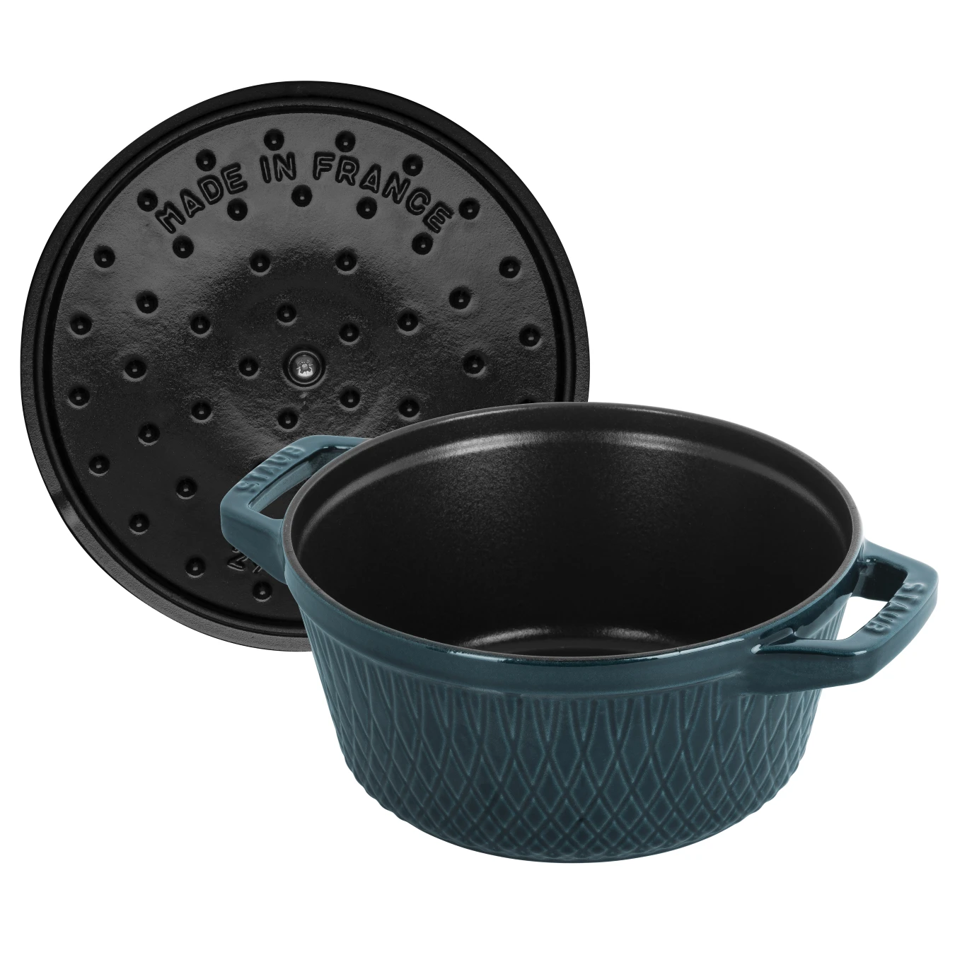 Кокот чугунный STAUB, круглый, 24 см, 4.25 л, морская волна - фото 5