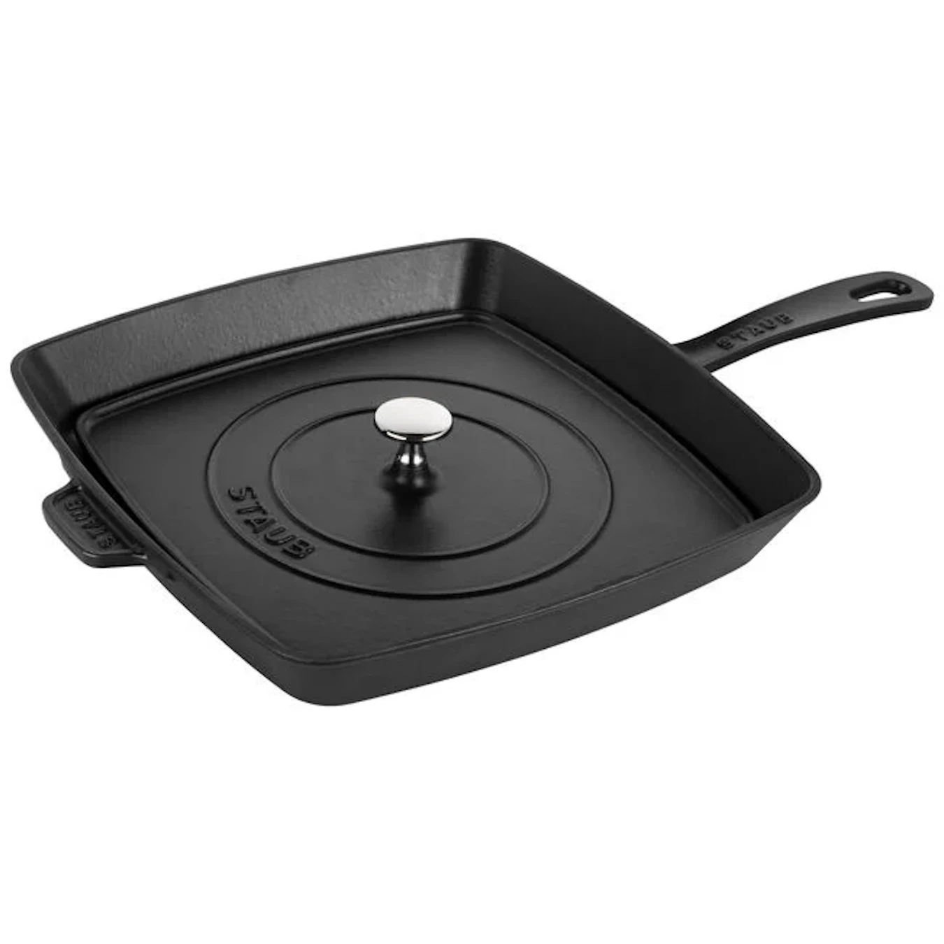 Крышка-пресс чугунная STAUB для сковороды-гриль, квадратная, 30 см - фото 4