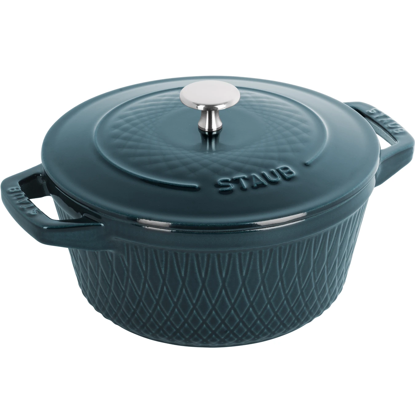 Кокот чугунный STAUB, круглый, 24 см, 4.25 л, морская волна - фото 1