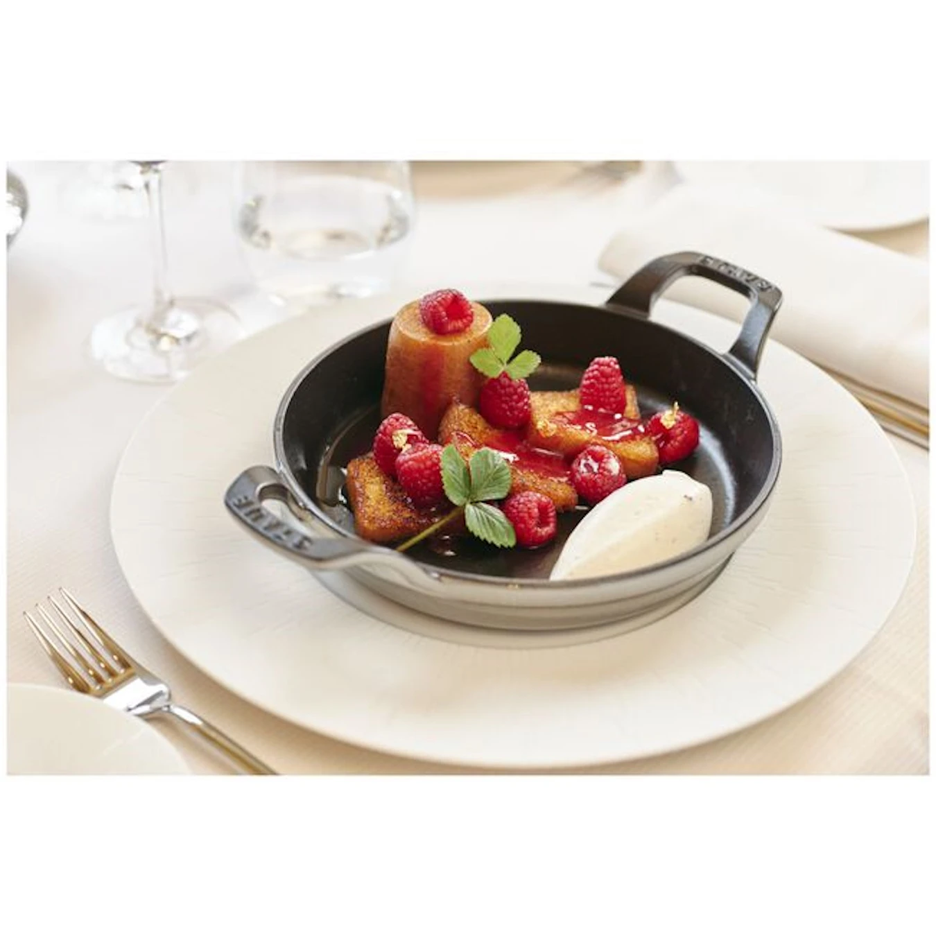 Сковорода чугунная STAUB, круглая, 16 см, серый графит - фото 3