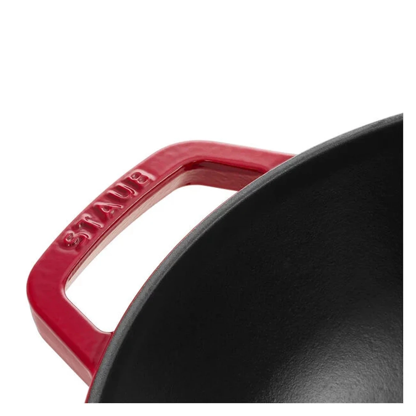 Вок чугунный STAUB со стеклянной крышкой, вишневый, 4.4 л, 30 см - фото 3