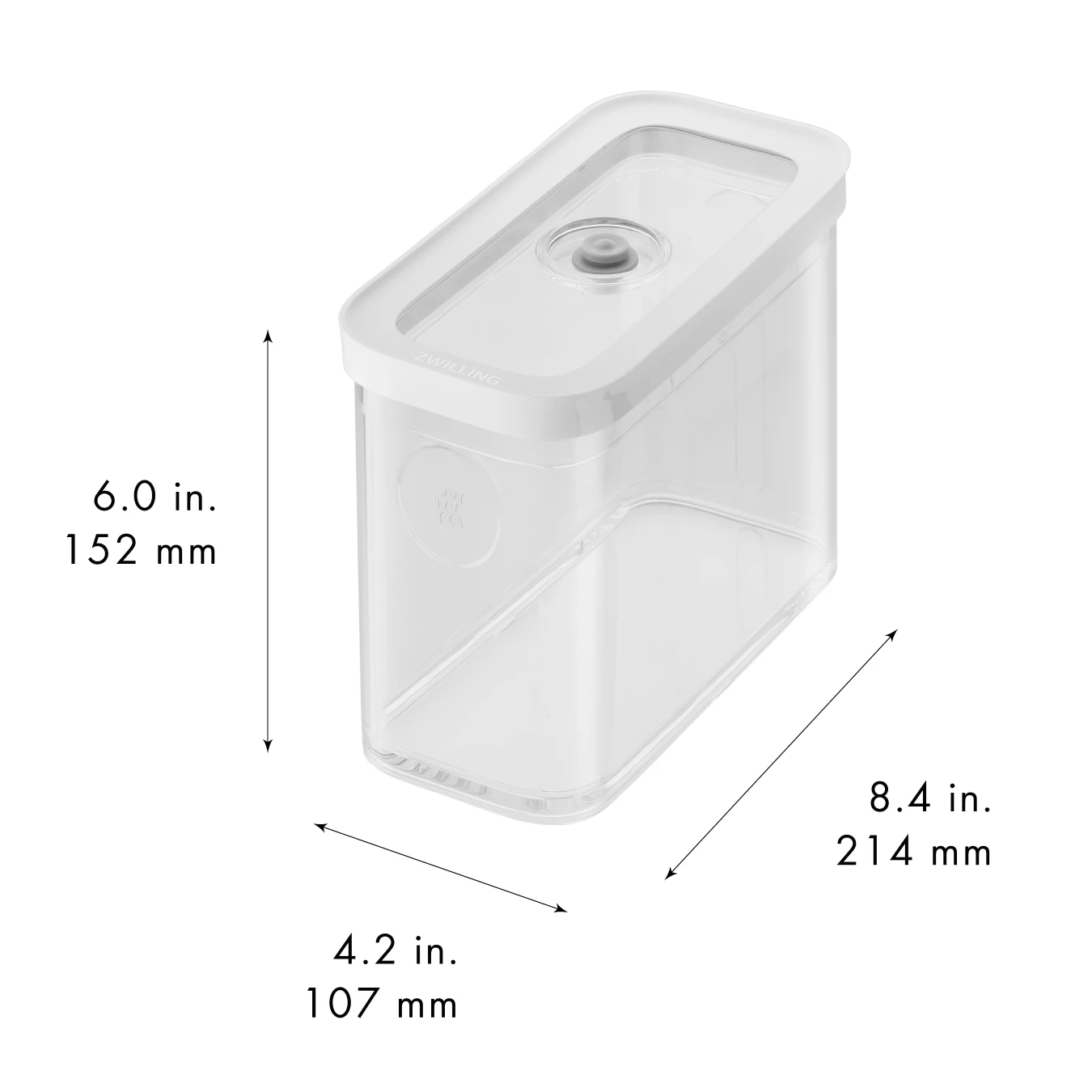 Контейнер пластиковый ZWILLING Cube для вакуумного хранения, прозрачный, 1,8 л