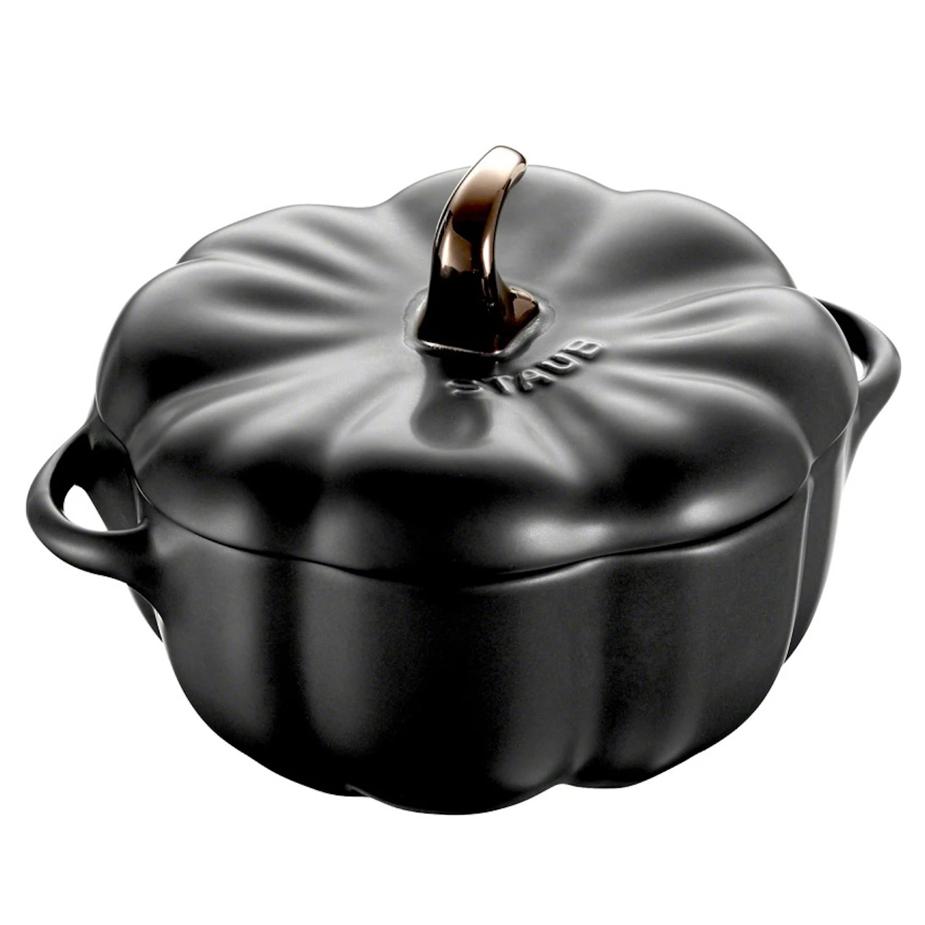 Кокот керамический STAUB, форма "Тыква", черный, 15 см - фото 1
