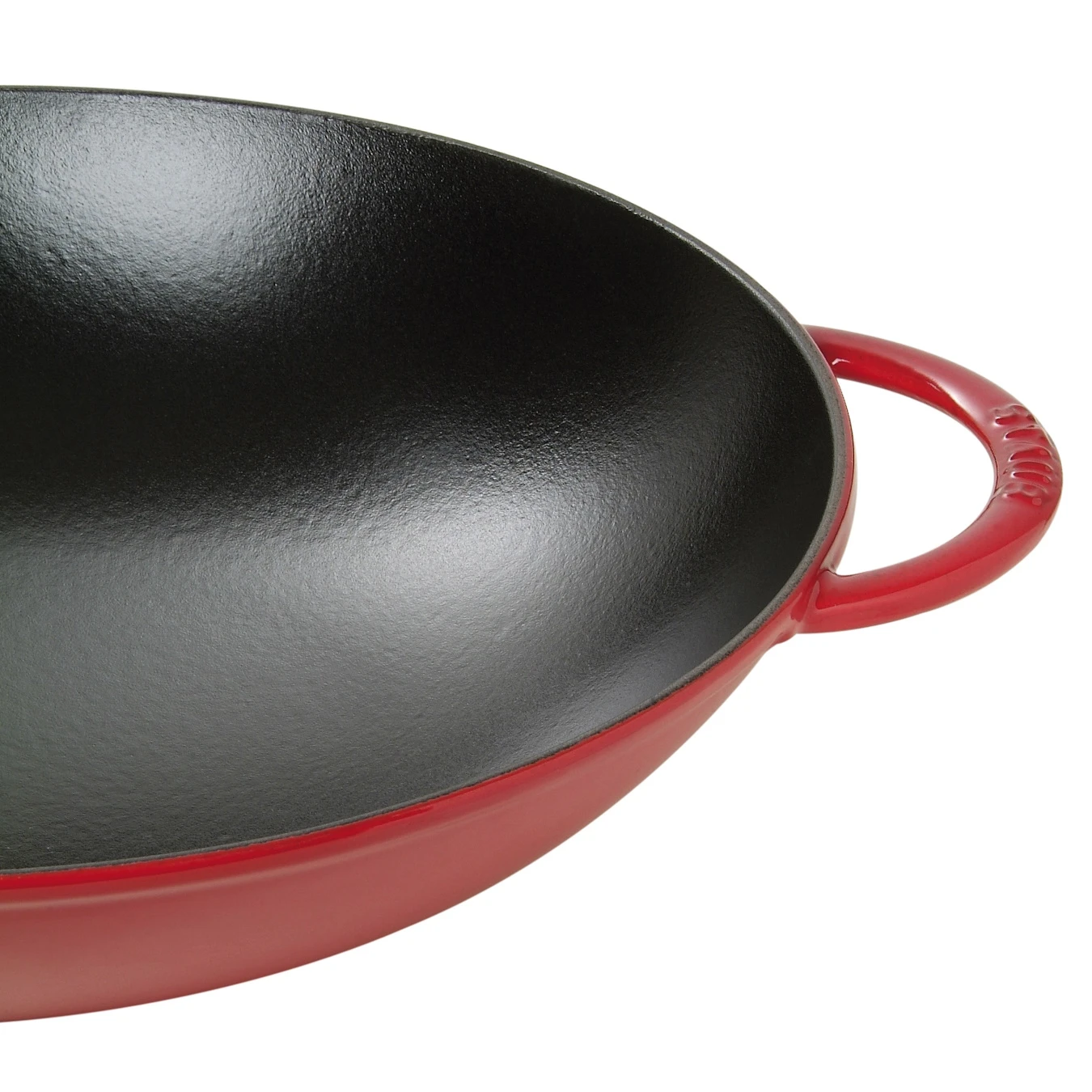 Вок чугунный STAUB со стеклянной крышкой, вишневый, 5.7 л, 37 см - фото 2