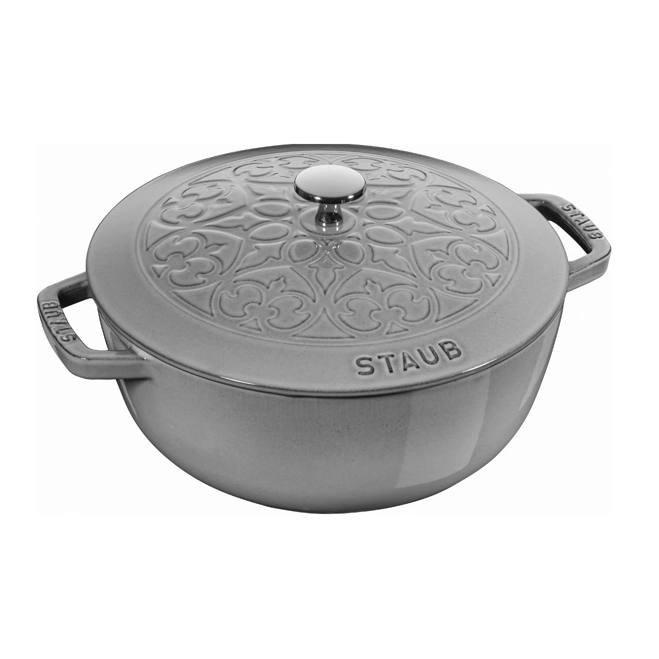 Кокот чугунный STAUB "Лилия", 24 см, 3.6 л, серый графит - фото 1