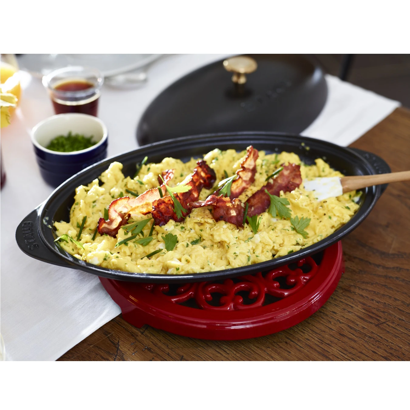 Подставка под горячее чугунная, 23 см, вишневая - фото 3