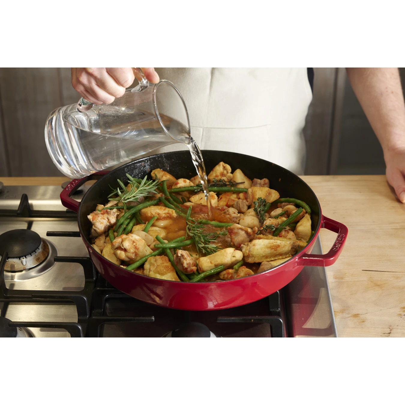 Сковорода чугунная STAUB, круглая, 26 см, вишневая - фото 3