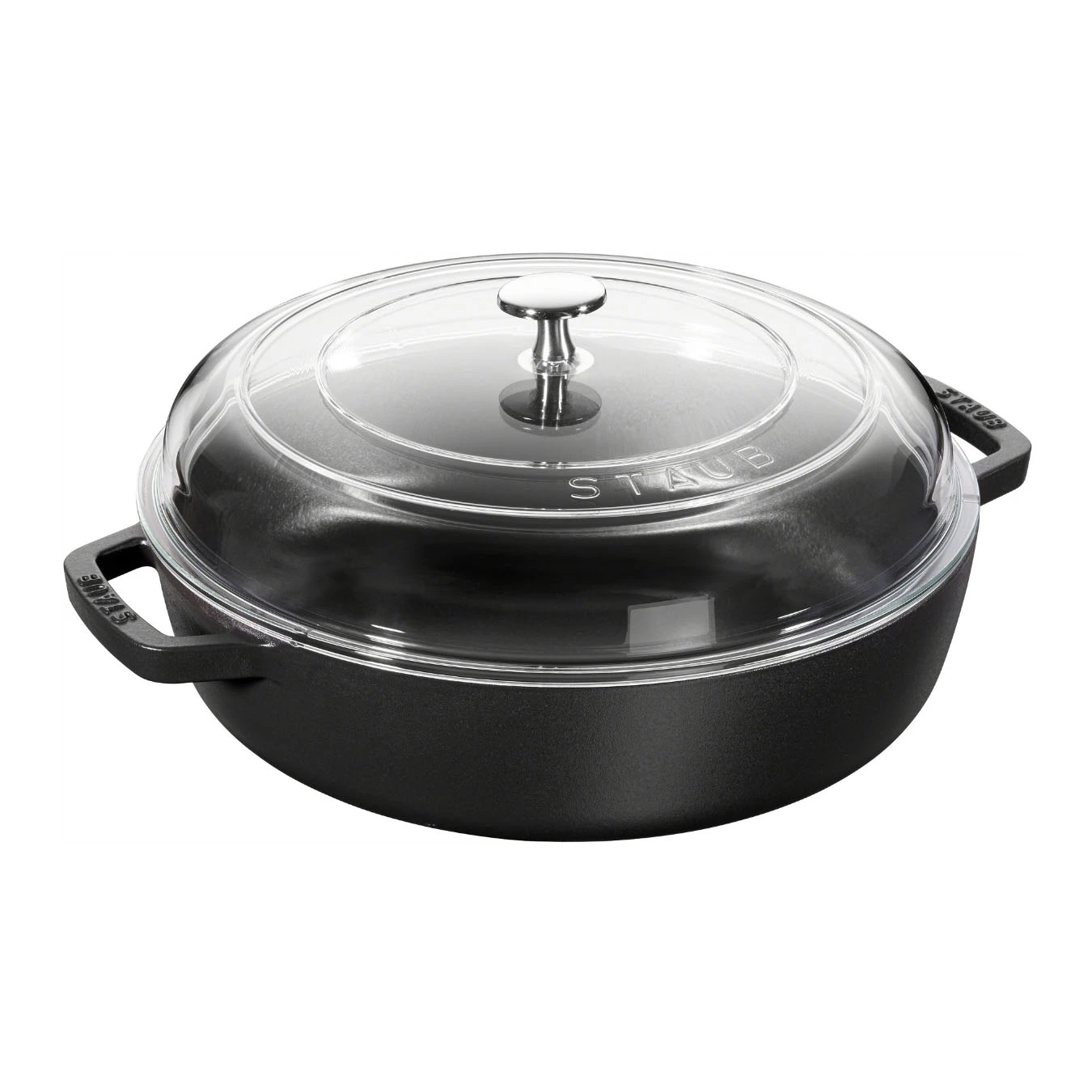 Сотейник со стеклянной крышкой STAUB, 26 см, 3.3 л., черный - фото 1