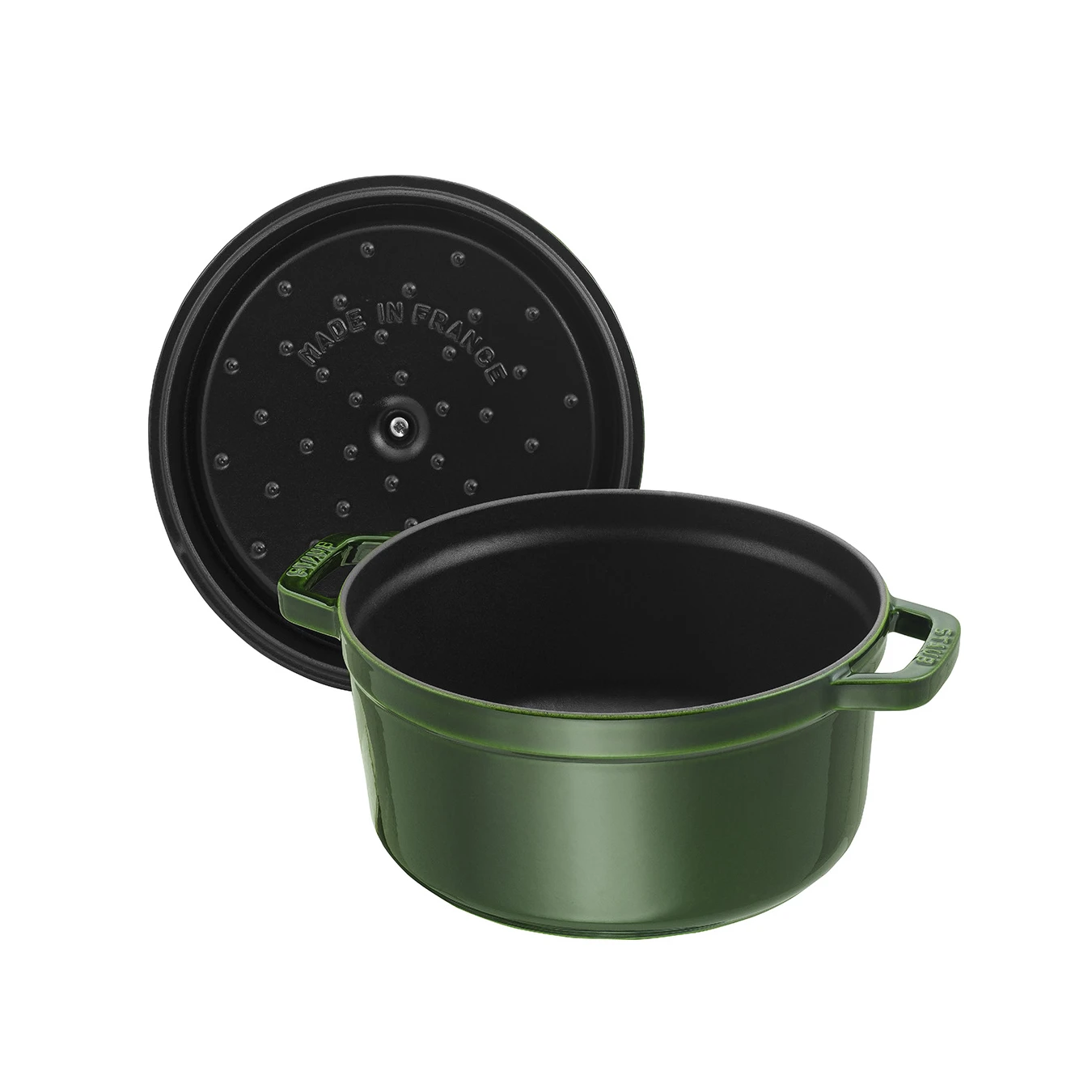 Кокот чугунный STAUB, круглый, 26 см, 5,2 л, зеленый базилик - фото 4