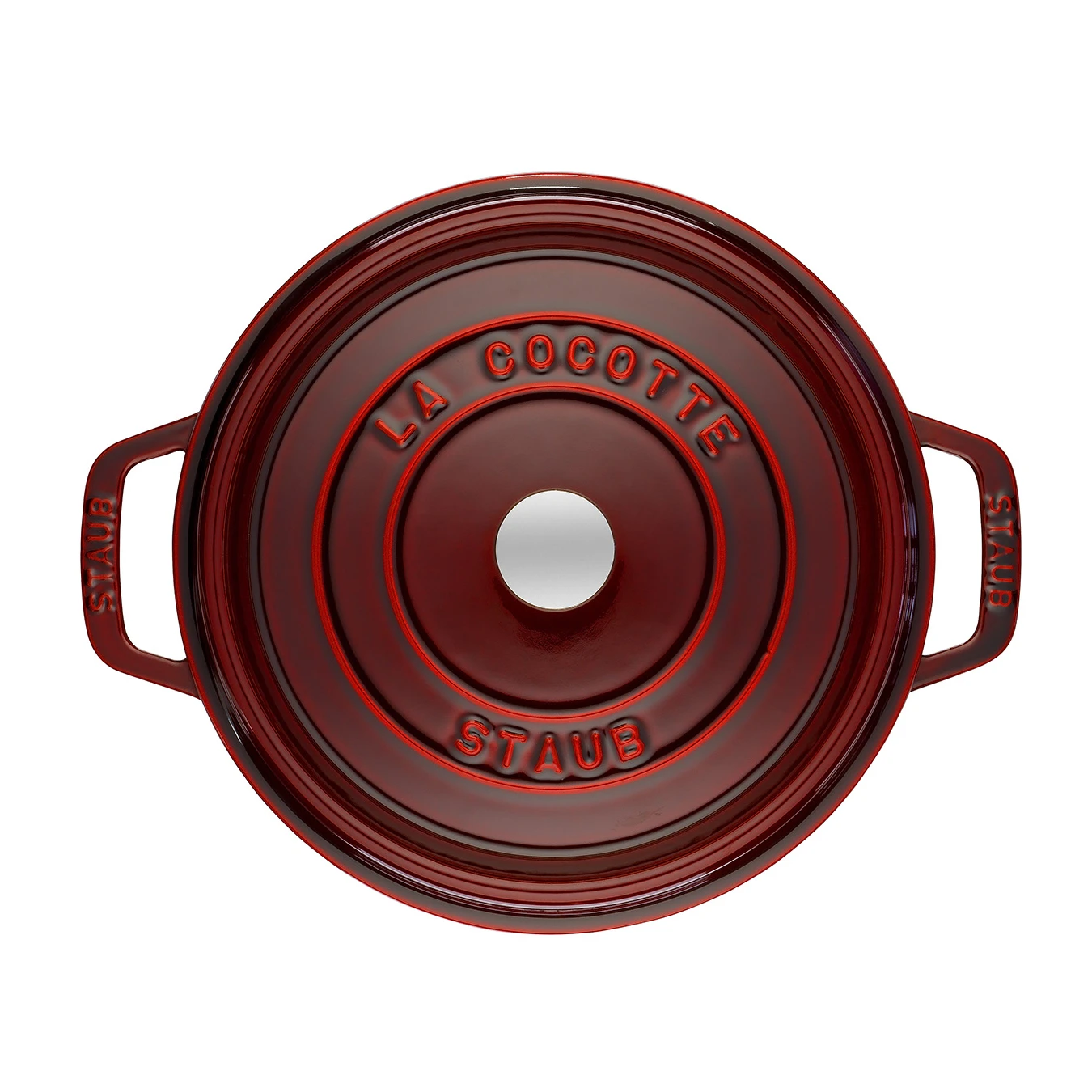 Кокот чугунный STAUB, круглый, 20 см, 2,2 л, гранатовый - фото 2