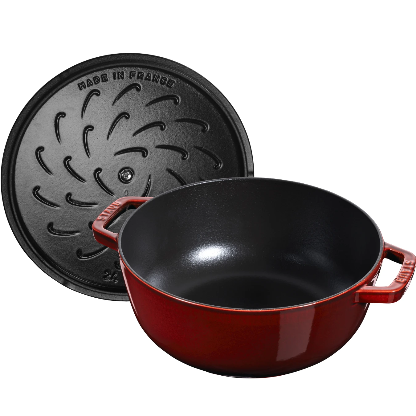 Кокот чугунный STAUB "Петух", 24 см, 3,6 л, гранатовый - фото 3