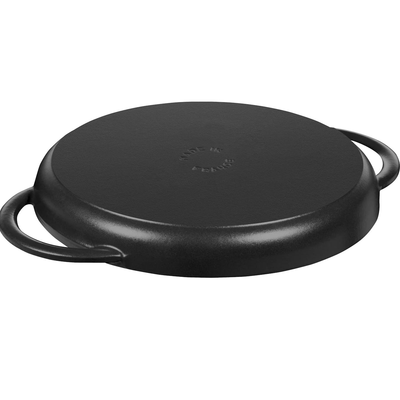 Сковорода-гриль чугунная STAUB, круглая, с 2 ручками, 22 см, черная - фото 2