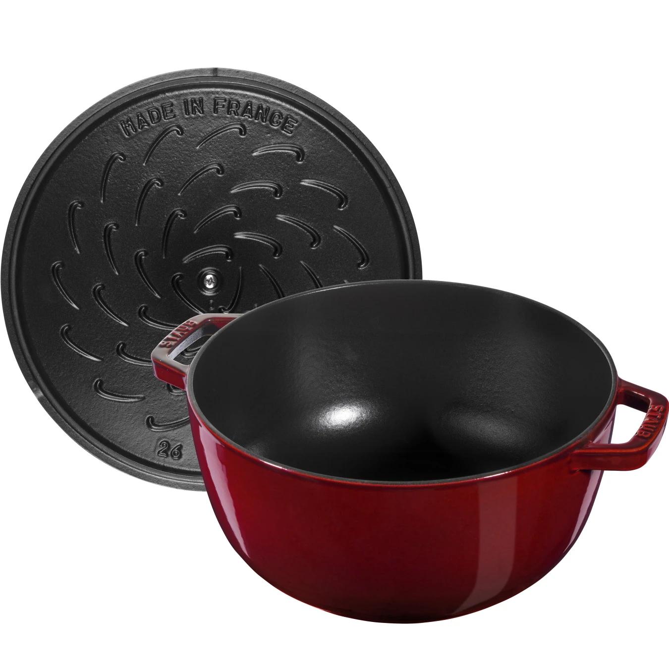 Кокот чугунный STAUB "Олень", 26 см, 4.9 л, гранатовый - фото 3