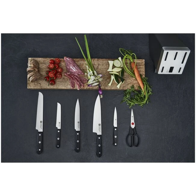 Набор ножей в подставке с заточкой ZWILLING Gourmet, серый, 7 пр. - фото 10
